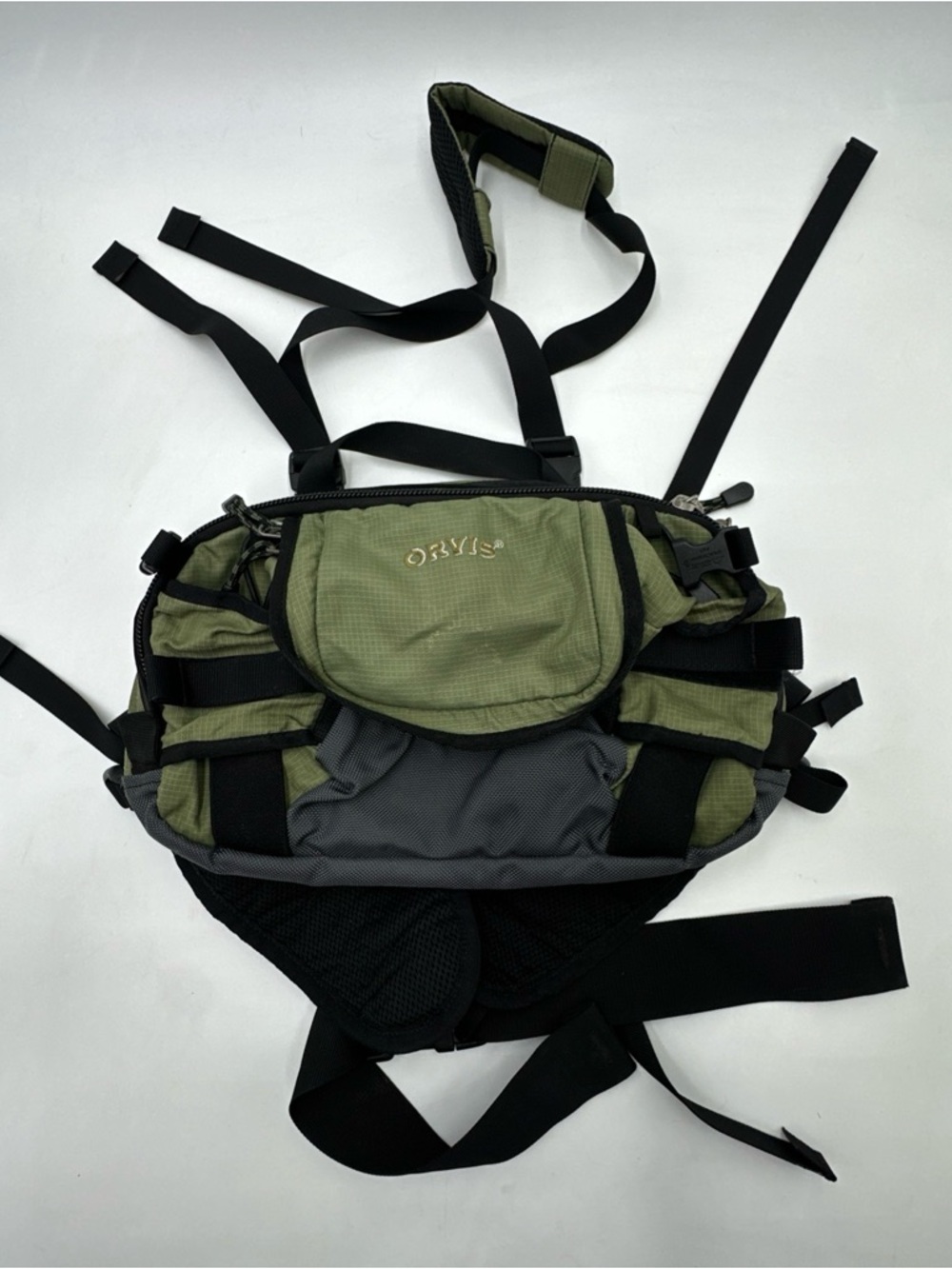 Orvis Fishing Hip Pack Adjustable Strap Green Black Wading Bag Fly Fishing